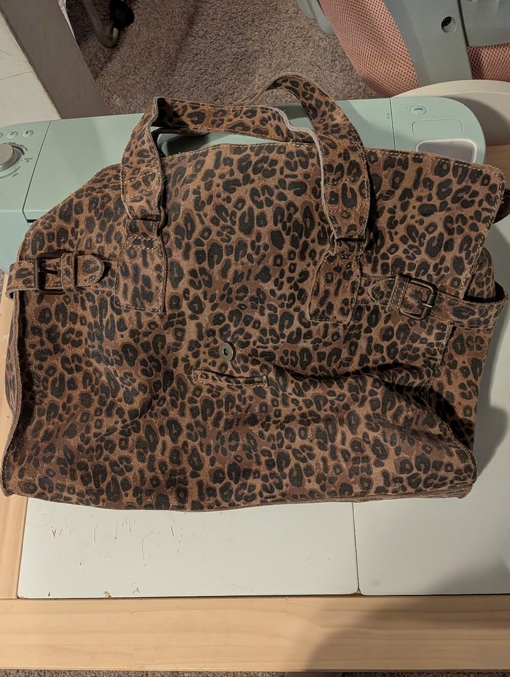 Leopard Print Weekend Tote Bag - Brown